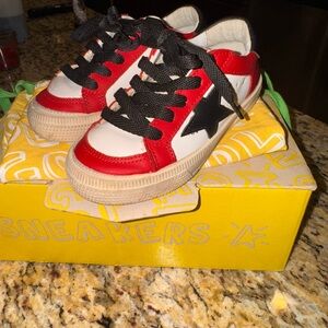 Golden Goose Kids Red and Black Sneakers